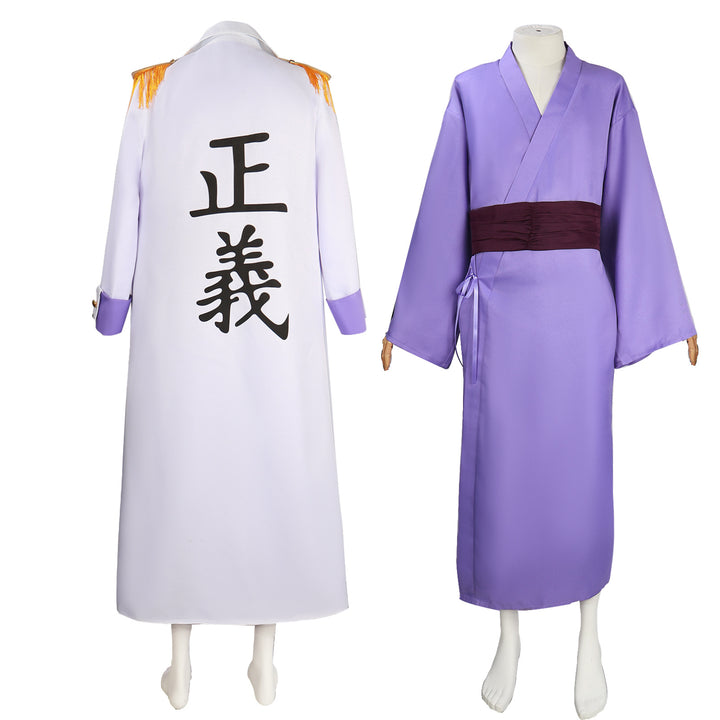 Navigation Fujitora Issho Cosplay Costume Marine Admiral One Piece Outfit Purple Kimono