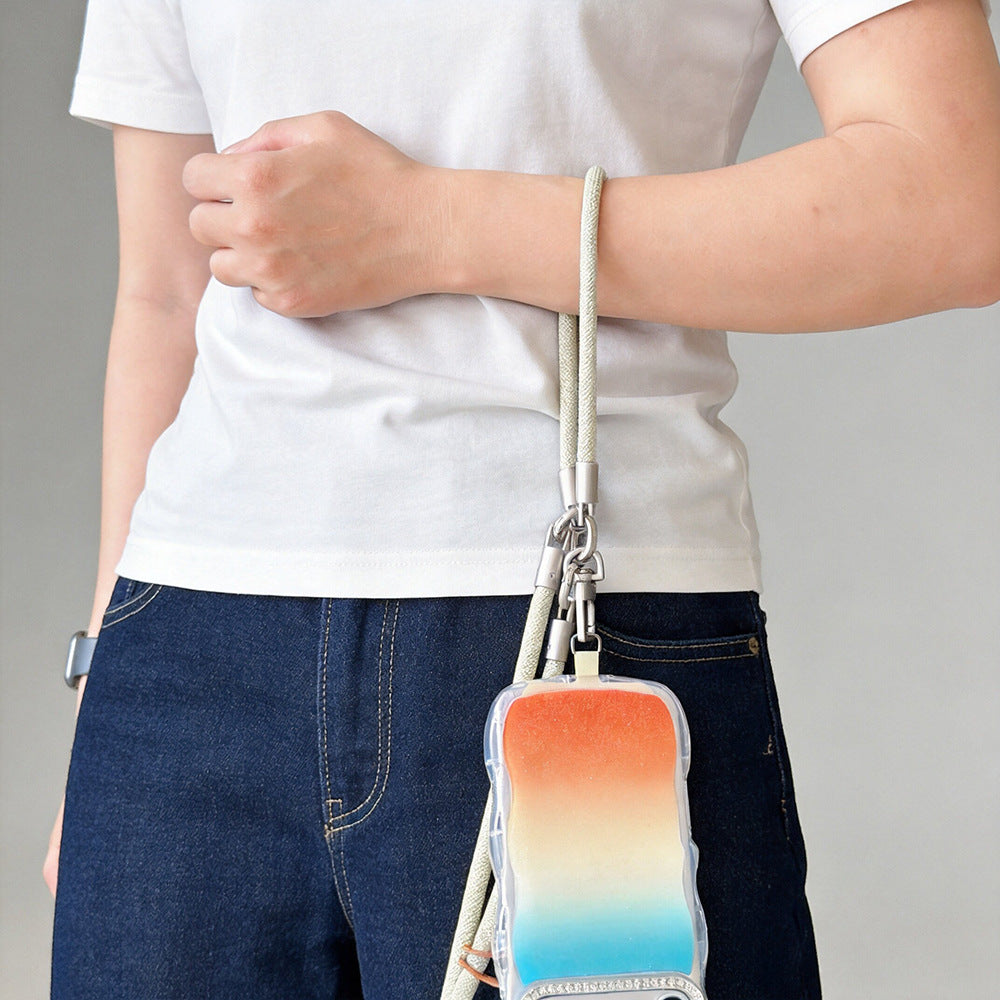 Multicolor Crossbody and Wrist Phone Strap with Tabs – Hand Woven 3-IN-1 Wristlet & Hand Lanyard