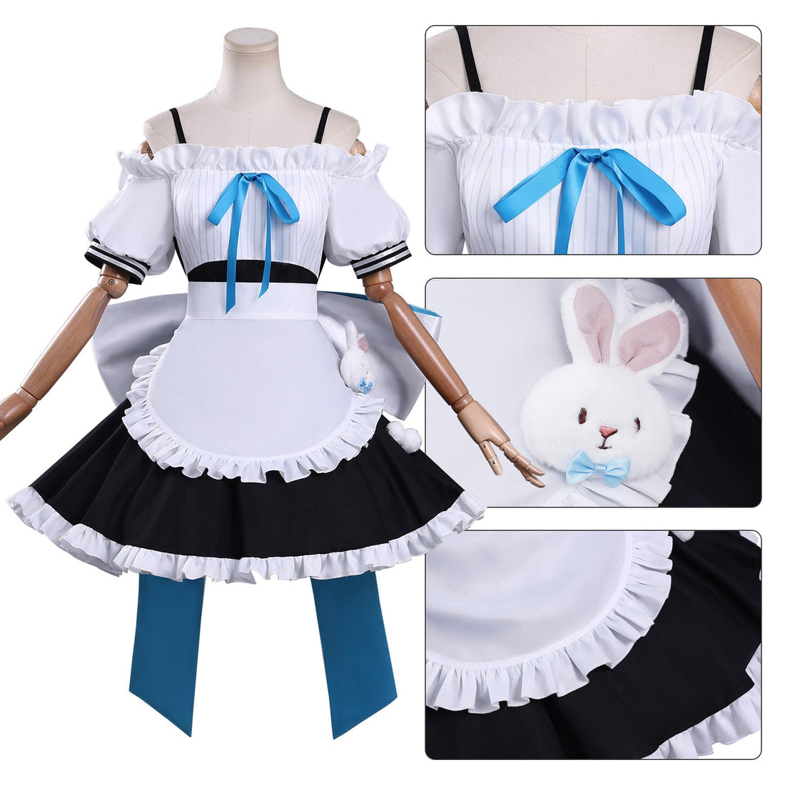 Game Azur Lane Laffey X Don Quijote Maid Outfit Cosplay Costumes
