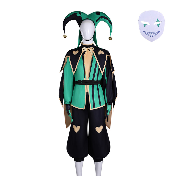 The Freak Circus Pierrot Harlequin Jester Cosplay Costumes Halloween Clown Carnival Party Outfit