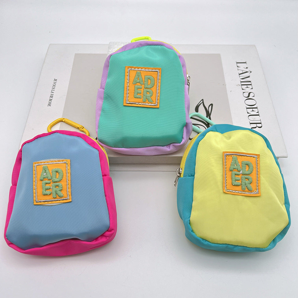 Cute Bear Mini Coin Purse Headphone Bag with Carabiner – Printed Mini Bag Phone Accessory