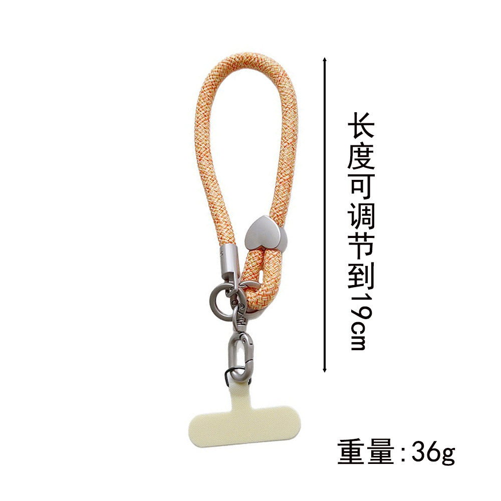 Heart Clasp Rotatable Wrist Phone Strap with Tether Tabs – Thick Wristlet & Hand Lanyard