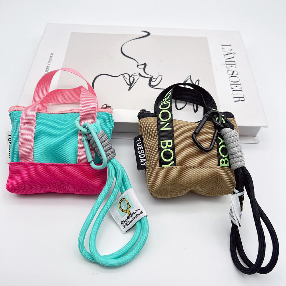 Mini Coin Purse Headphone Bag with Wrist Phone Strap Carabiner – Mini Handbag Phone Accessory