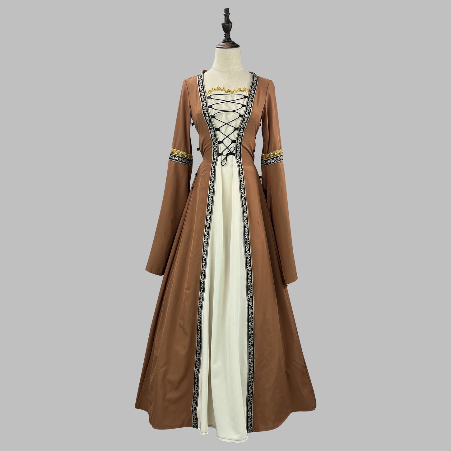 Women's Victorian Court Dress - Long Flare Sleeve Halloween Retro Masquerade Cosplay Costume
