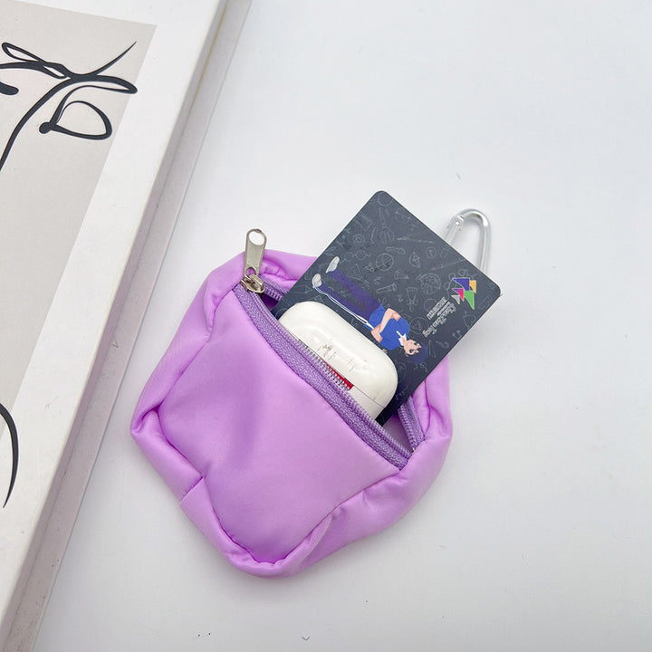 Star Mini Coin Purse Headphone Bag with Carabiner – Embroidered Mini Bag Phone Accessory