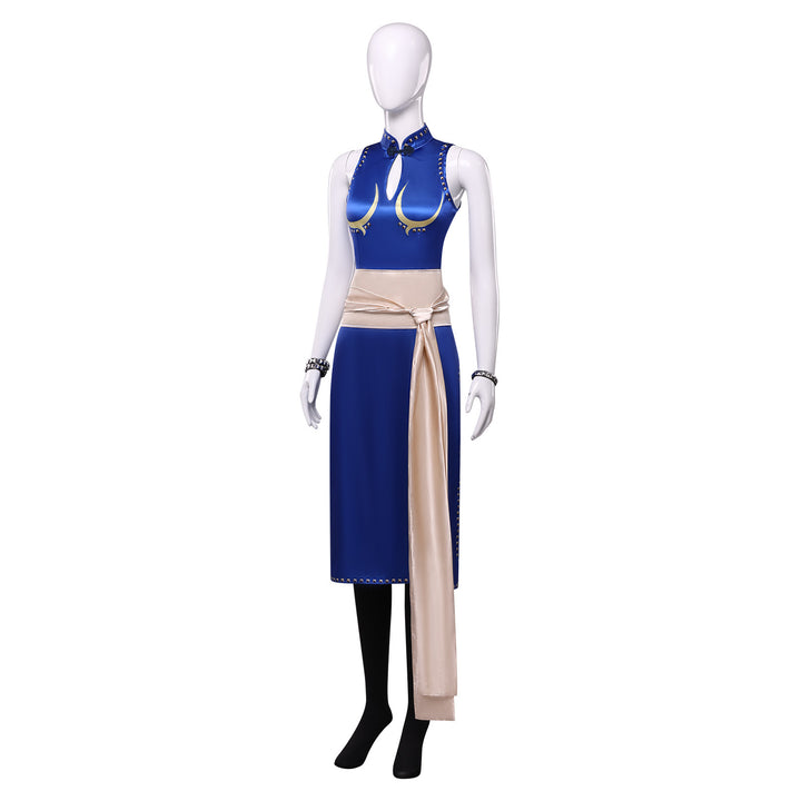 Game Street Fighter Chun-Li Battle Suit Cosplay Costumes Women's Dress Themed Carnival Outfit