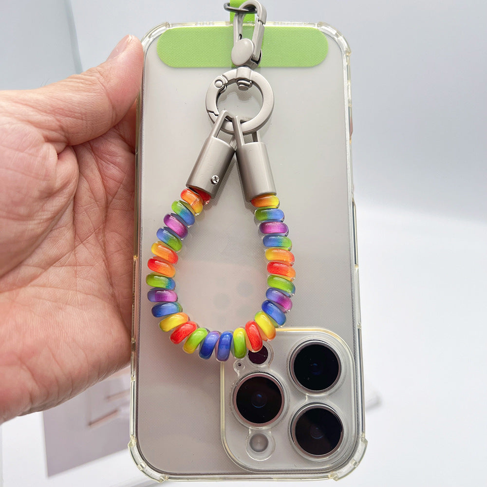 TPU Phone Cord Wrist Phone Strap with Tether Tabs – Elasticity Short Wristlet & Hand Lanyard