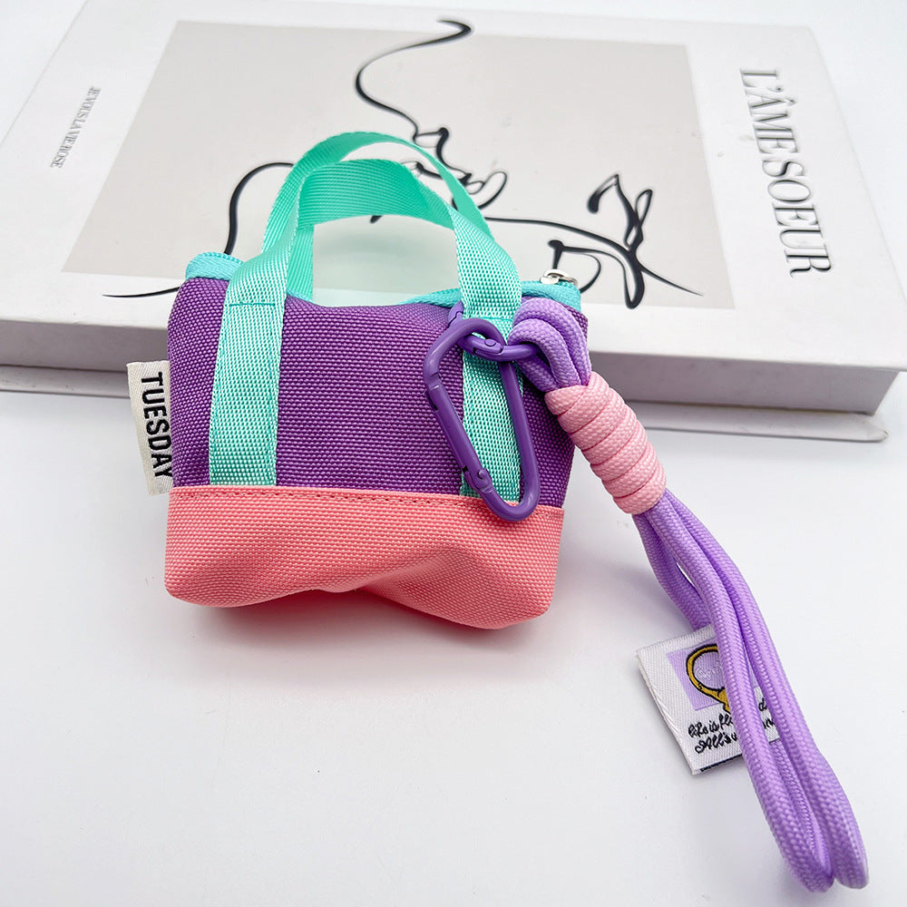 Mini Coin Purse Headphone Bag with Wrist Phone Strap Carabiner – Mini Handbag Phone Accessory