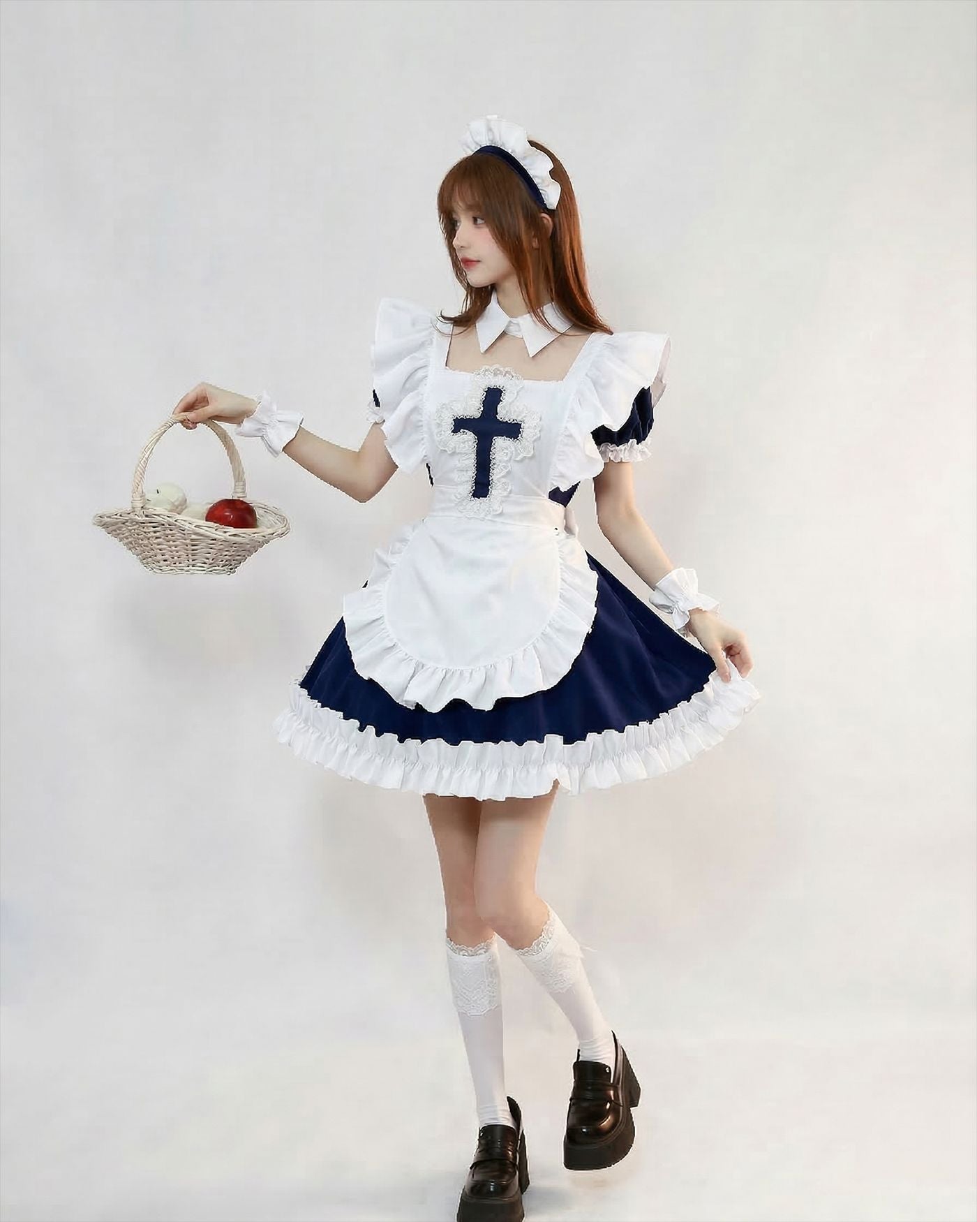 Classic Short Sleeve Lolita Dress Cute Japanese Maid Cosplay
