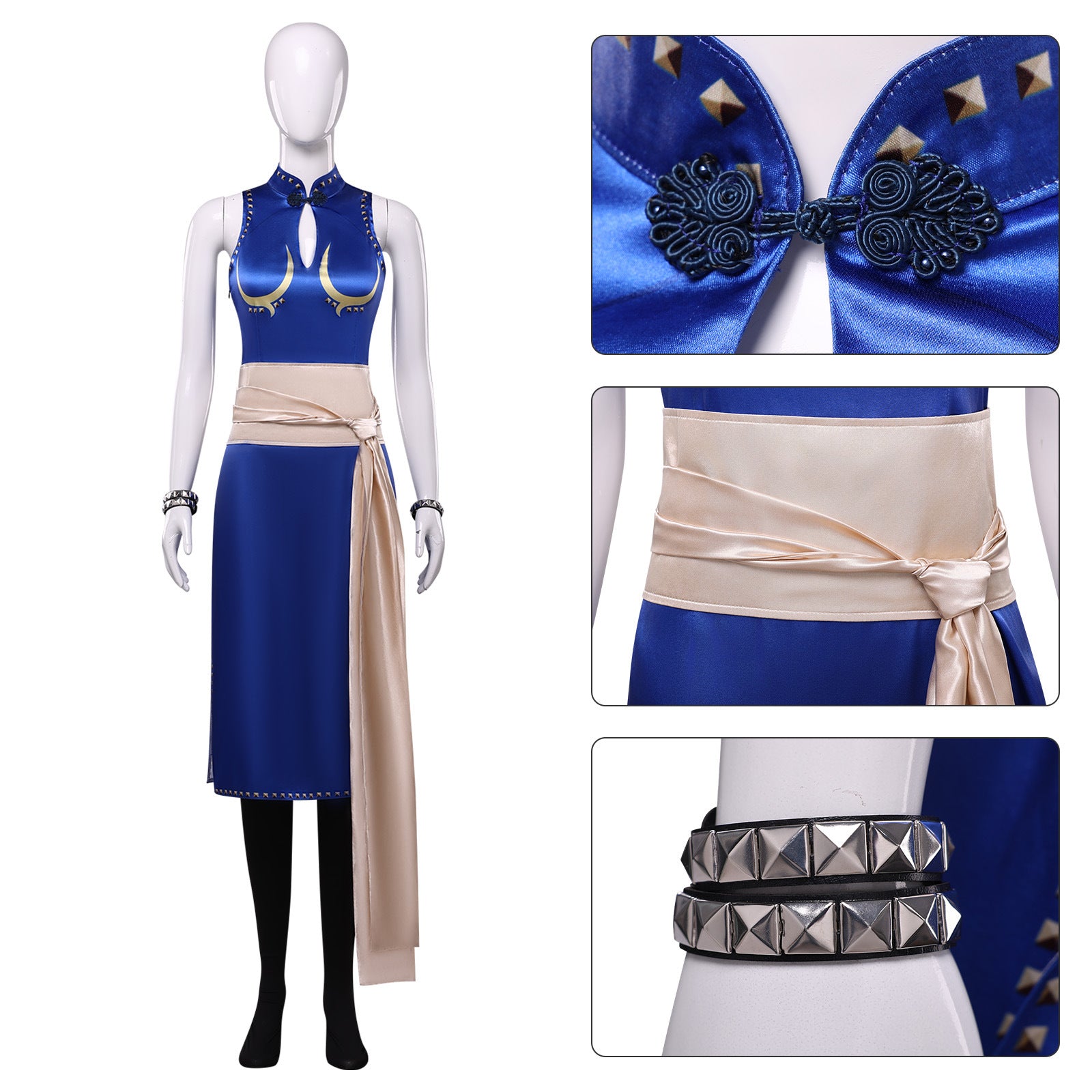 Game Street Fighter Chun-Li Battle Suit Cosplay Costumes Women's Dress Themed Carnival Outfit