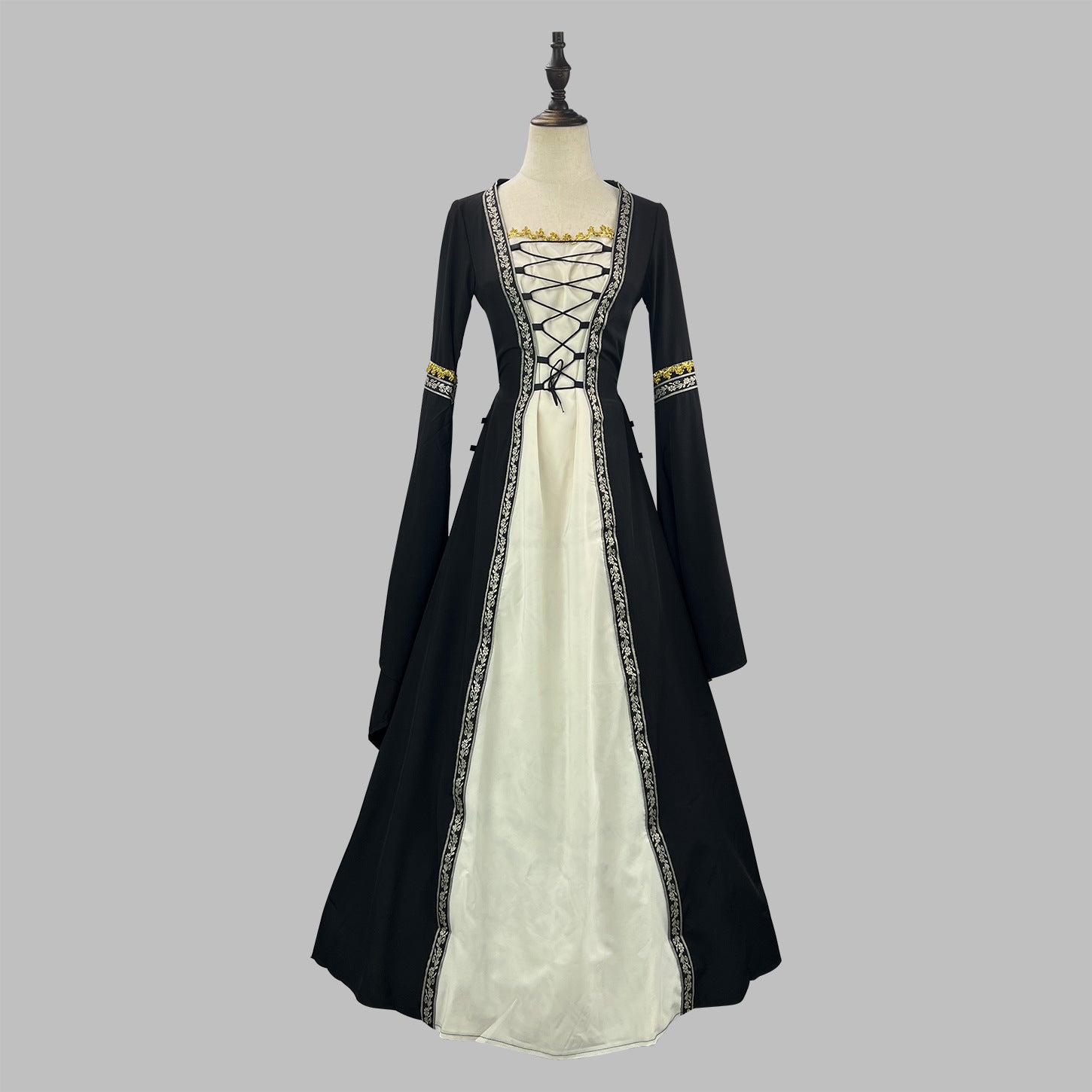 Women's Victorian Court Dress - Long Flare Sleeve Halloween Retro Masquerade Cosplay Costume