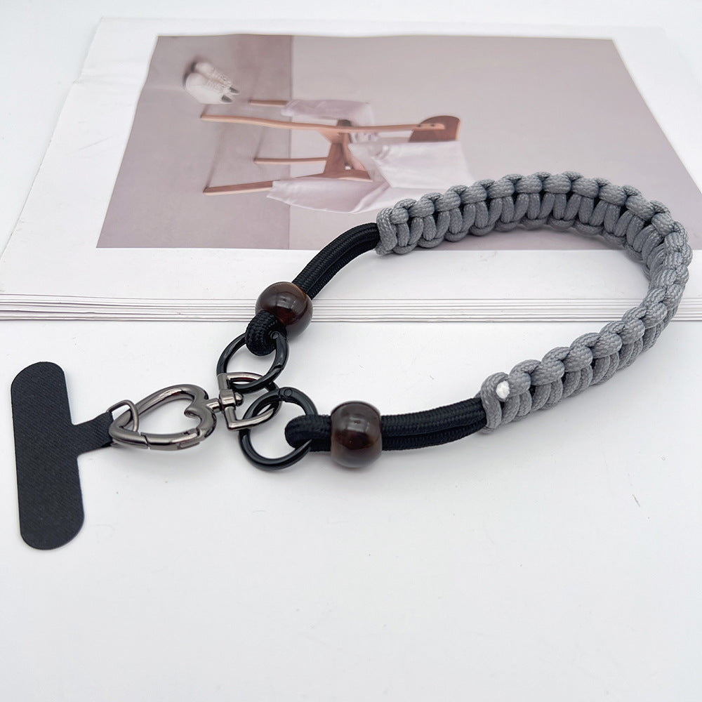 Contrast Color Wrapped Wrist Phone Strap with Tether Tabs – Hand Woven Wristlet & Hand Lanyard