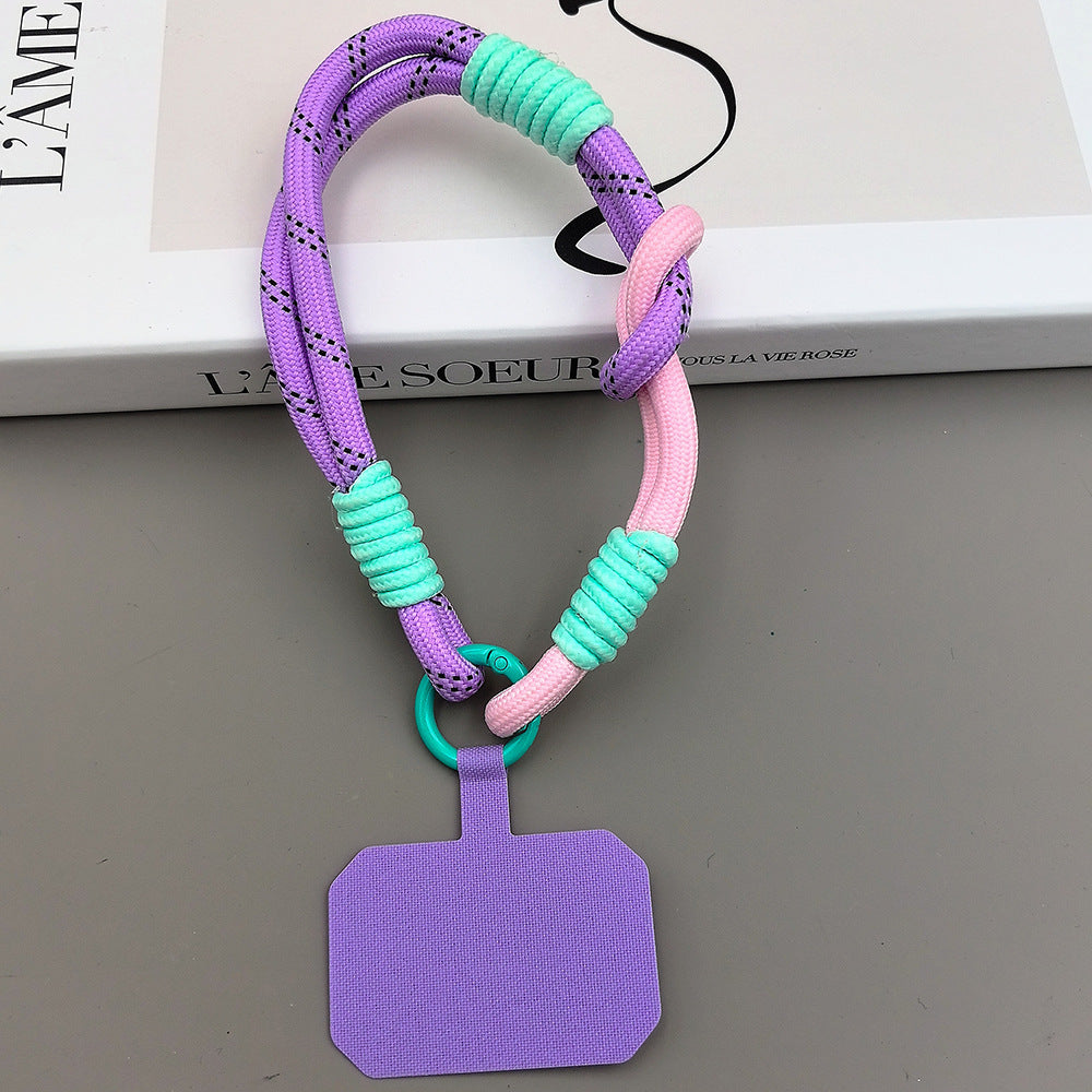 Color-Blocked Adjustable Wrist Phone Strap with Tether Tabs – Hand Woven Wristlet & Hand Lanyard