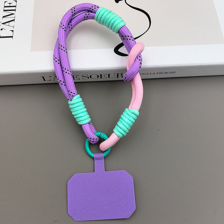 Color-Blocked Adjustable Wrist Phone Strap with Tether Tabs – Hand Woven Wristlet & Hand Lanyard
