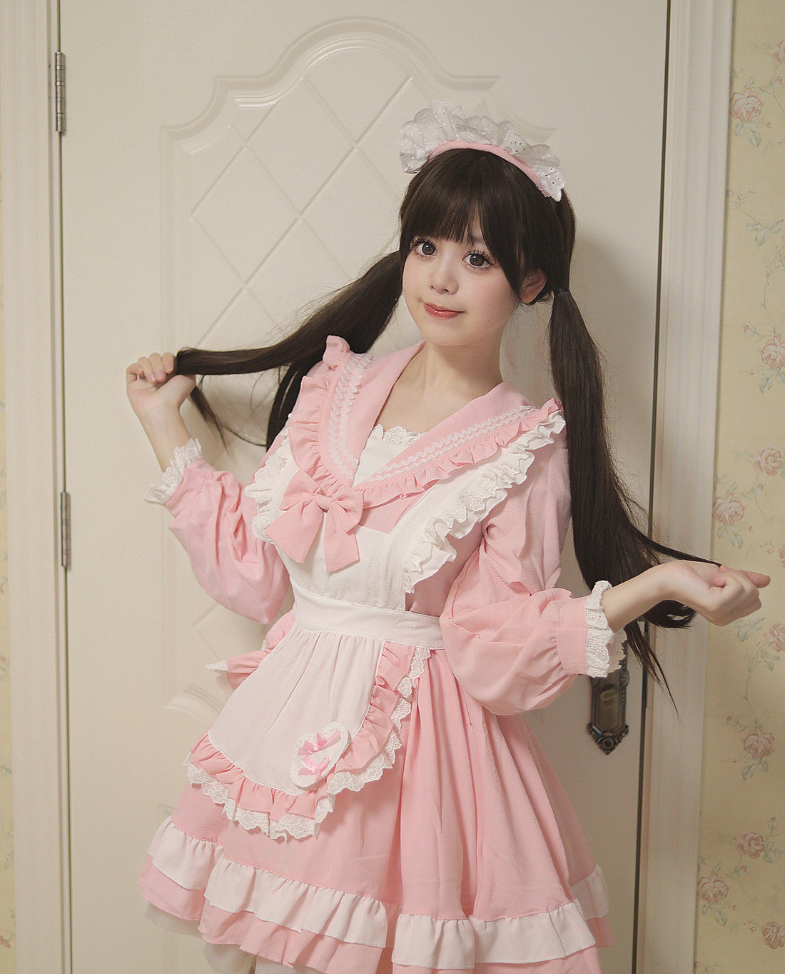 Sweet Japanese Preppy Sailor Collar Maid Outfit Lolita Dress