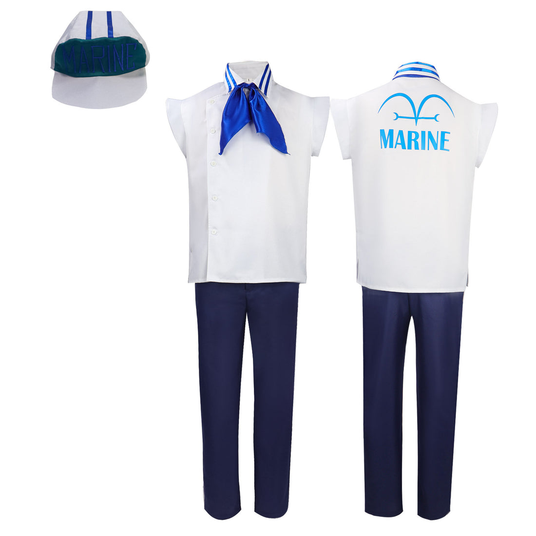 Navigation Koby Marine Captain Cosplay Costume Men's Naval One Piece Officer Uniform with Hat