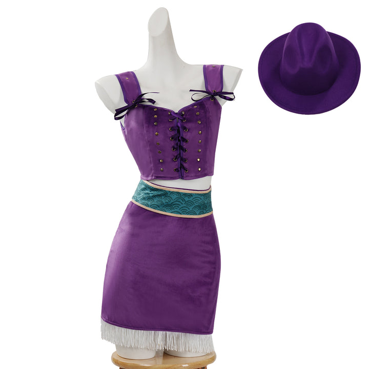 Navigation Live Action Nico Robin Purple Cosplay Costume Budget Friendly One Piece Women Outfits