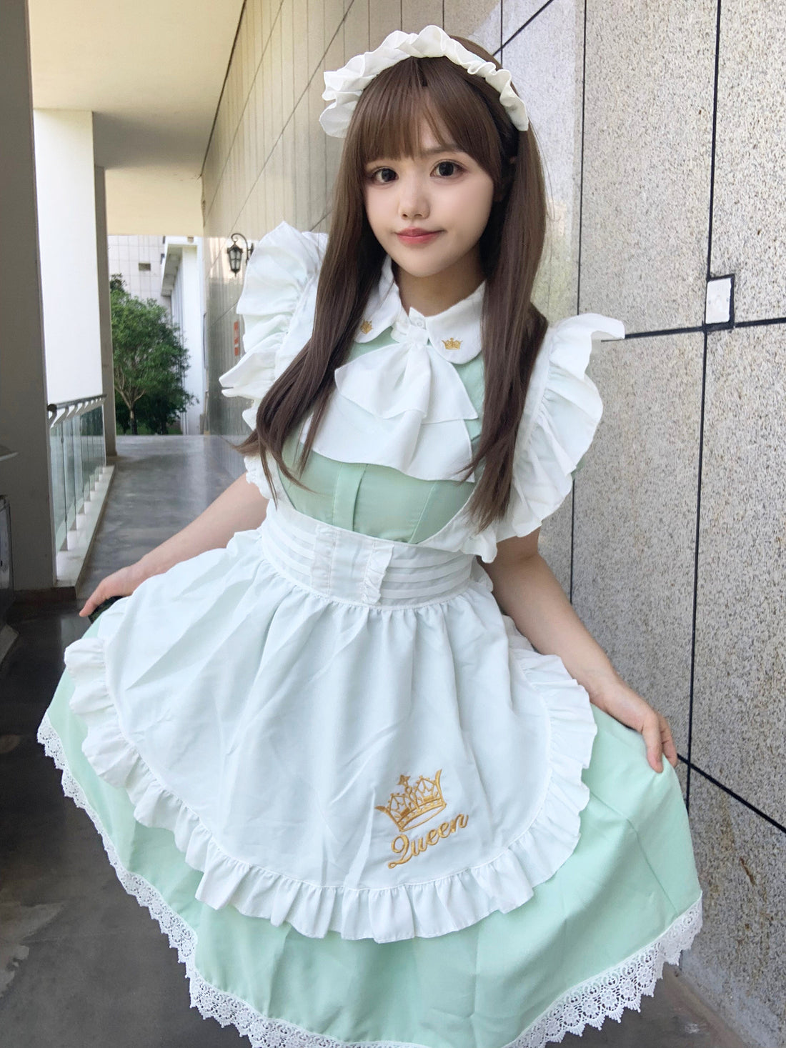 British Queen Maid Outfit Long Dress Lolita Cosplay Costume