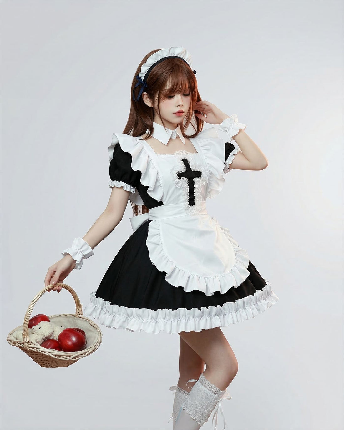 Classic Short Sleeve Lolita Dress Cute Japanese Maid Cosplay