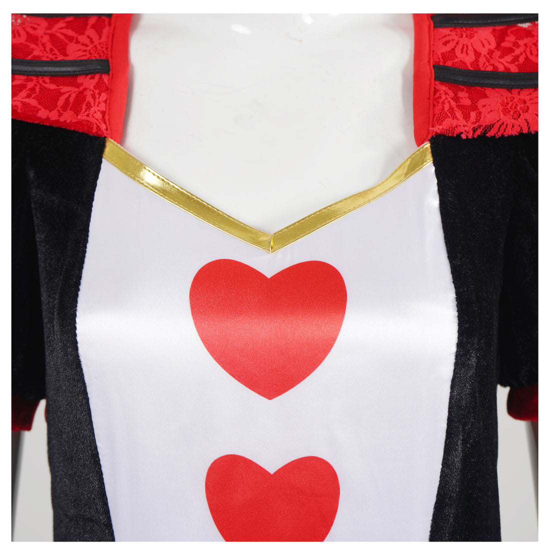 Deluxe Women's Queen of Hearts Costume - Alice Cosplay Royal Dress for Halloween