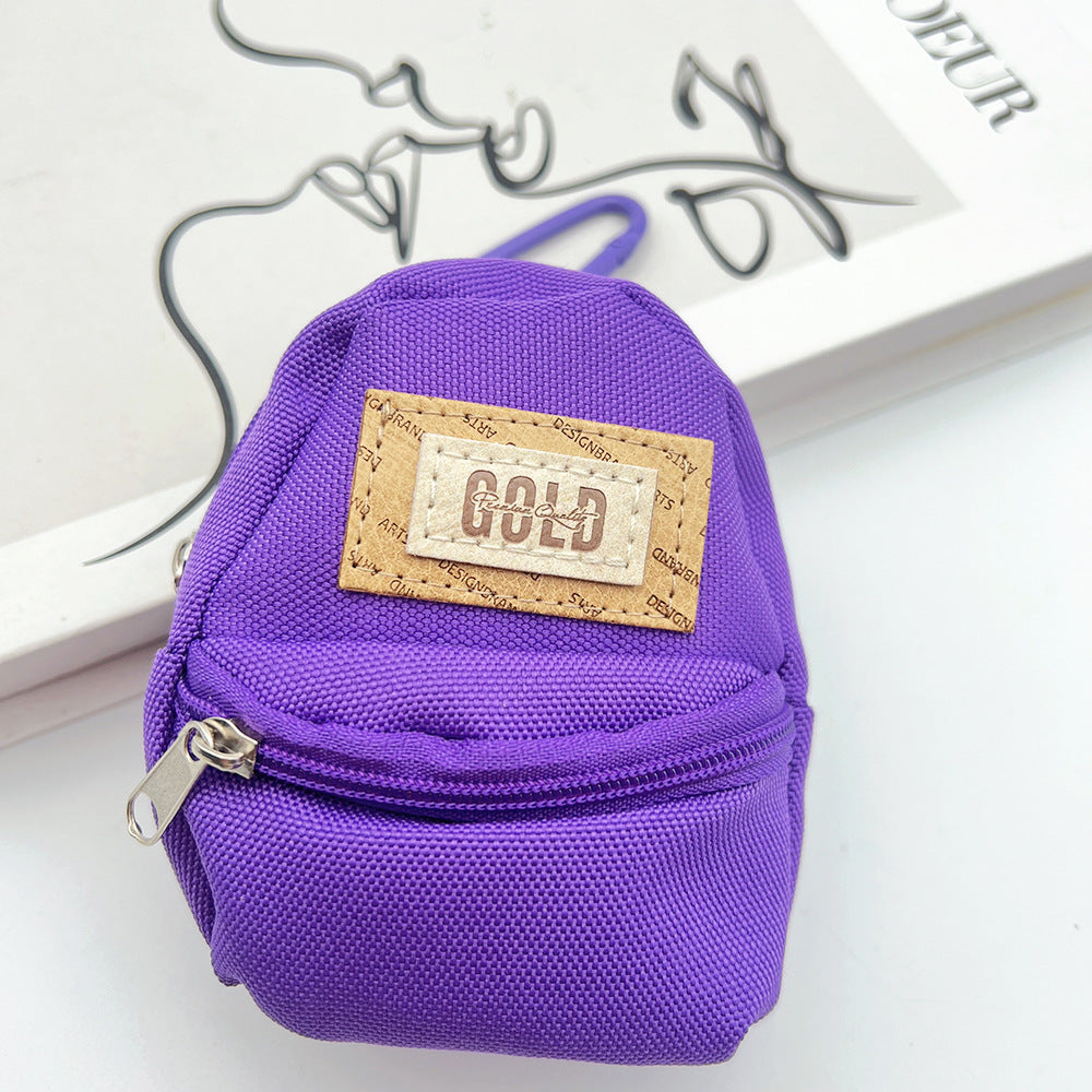 Gold Mini Coin Purse Headphone Bag with Carabiner – Mini Backpack Phone Charm Accessory