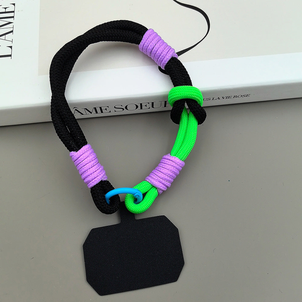 Color-Blocked Adjustable Wrist Phone Strap with Tether Tabs – Hand Woven Wristlet & Hand Lanyard