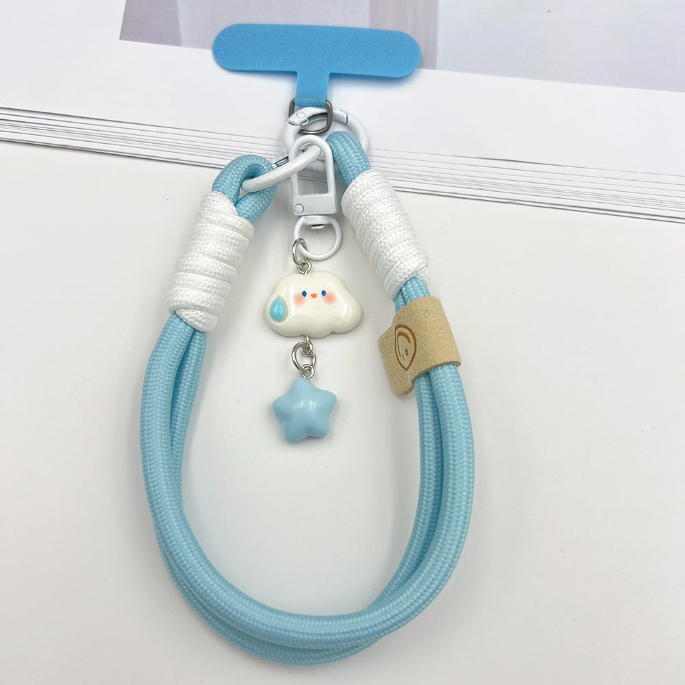 Speechless Cloud Pendant Wrist Double Phone Strap with Tether Tabs – Wristlet & Hand Lanyard