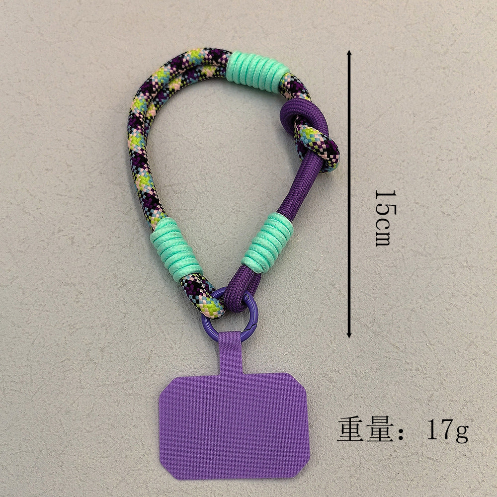 Color-Blocked Adjustable Wrist Phone Strap with Tether Tabs – Hand Woven Wristlet & Hand Lanyard