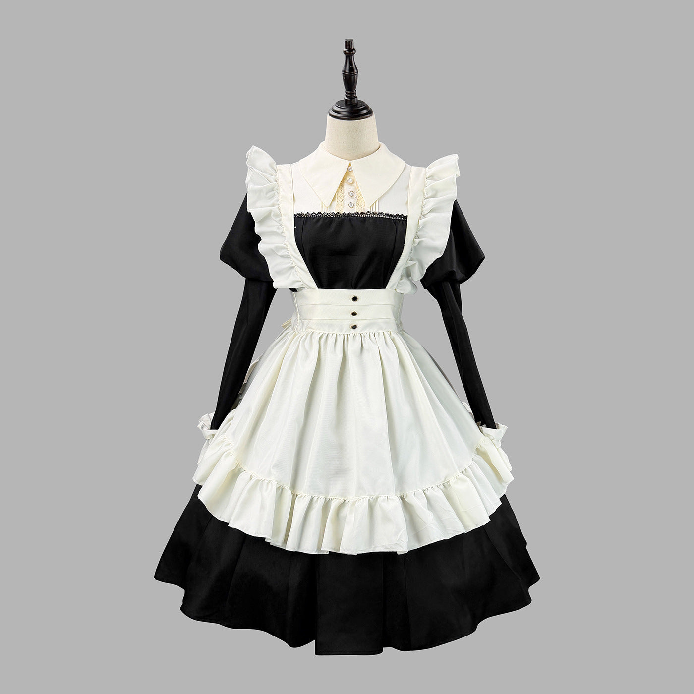 Akihabara Black White Traditional Maid Outfit Lolita Cosplay Dress
