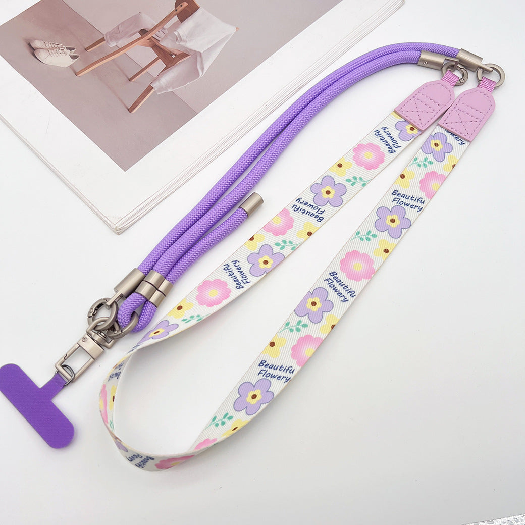 Trendy Patterns Woven Tape Crossbody Phone Strap with Tabs – Adjustable Wristlet & Hand Lanyard
