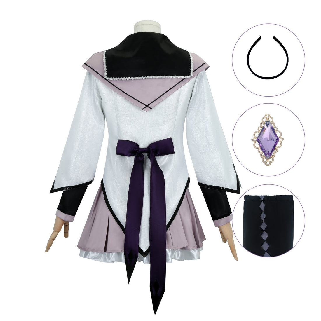 Puella Magi Madoka Magica Akemi Homura Combat Suit Cosplay Costumes