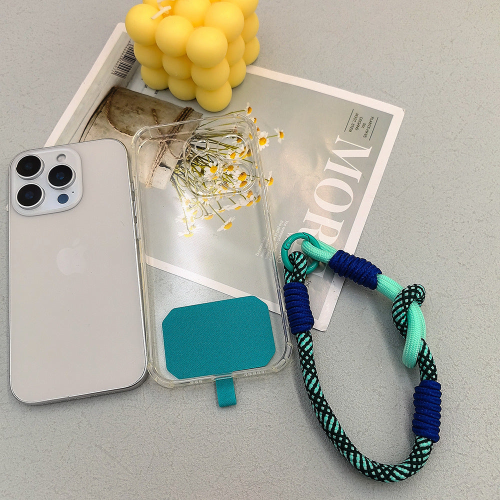 Color-Blocked Adjustable Wrist Phone Strap with Tether Tabs – Hand Woven Wristlet & Hand Lanyard