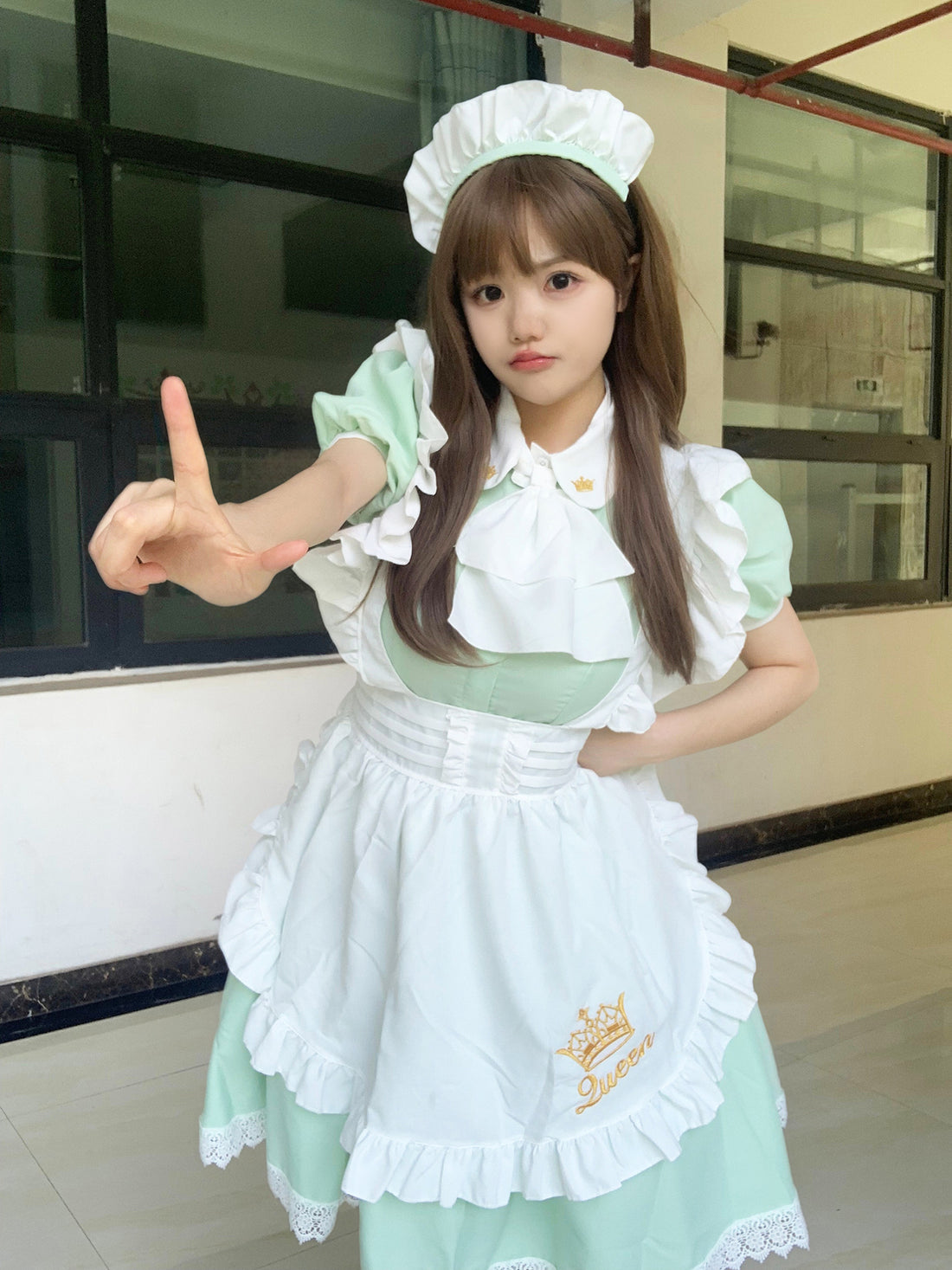 British Queen Maid Outfit Long Dress Lolita Cosplay Costume