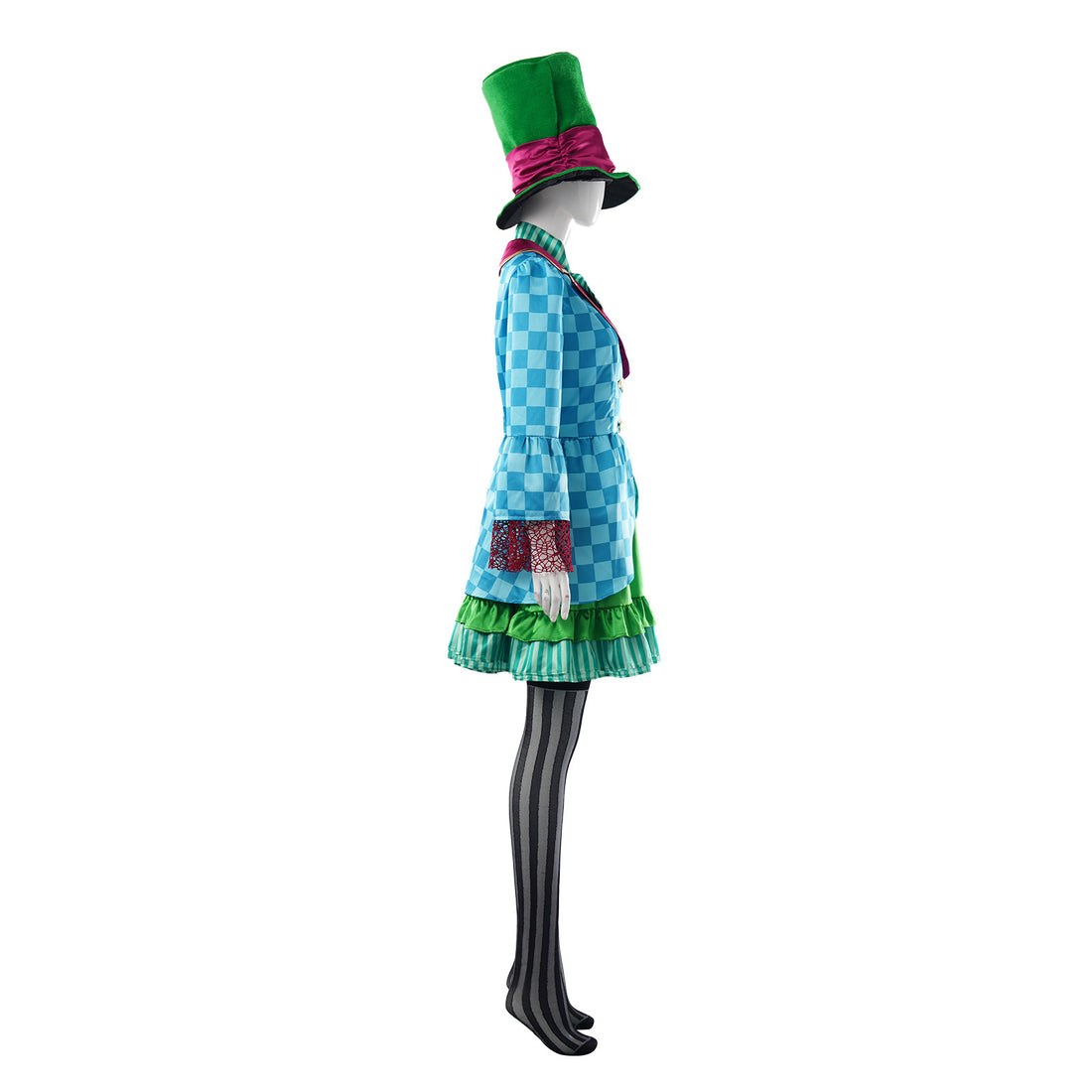Alice Mad Hatter Genderbend Women Outfit - Halloween Carnival Party Cosplay Costume