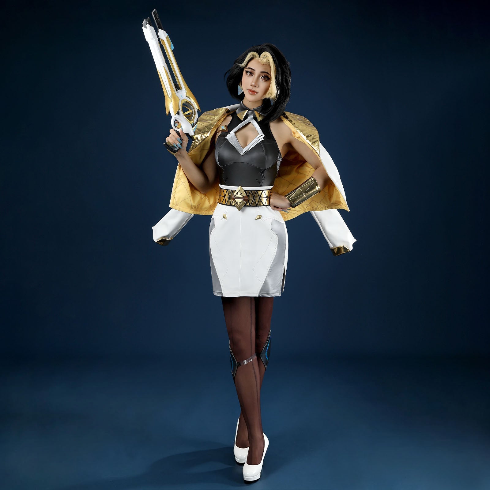 Overwatch Domina Golden Outfit Top Level Fullset Cosplay CostumesThemed Carnival Party Outfit