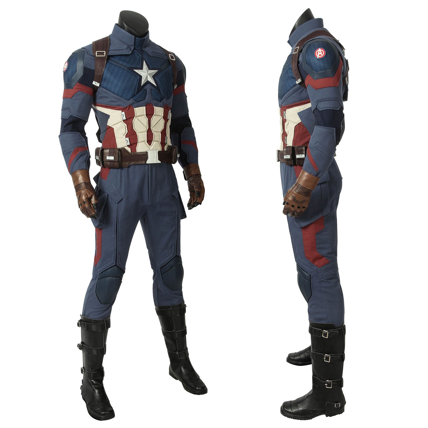 Avengers 4 Endgame Captain America Steve Rogers Male Fullset Cosplay CostumesThemed Carnival Party Outfit