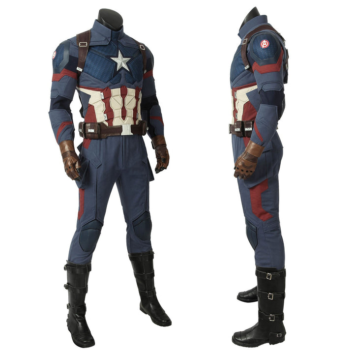 Avengers 4 Endgame Captain America Steve Rogers Male Fullset Cosplay CostumesThemed Carnival Party Outfit