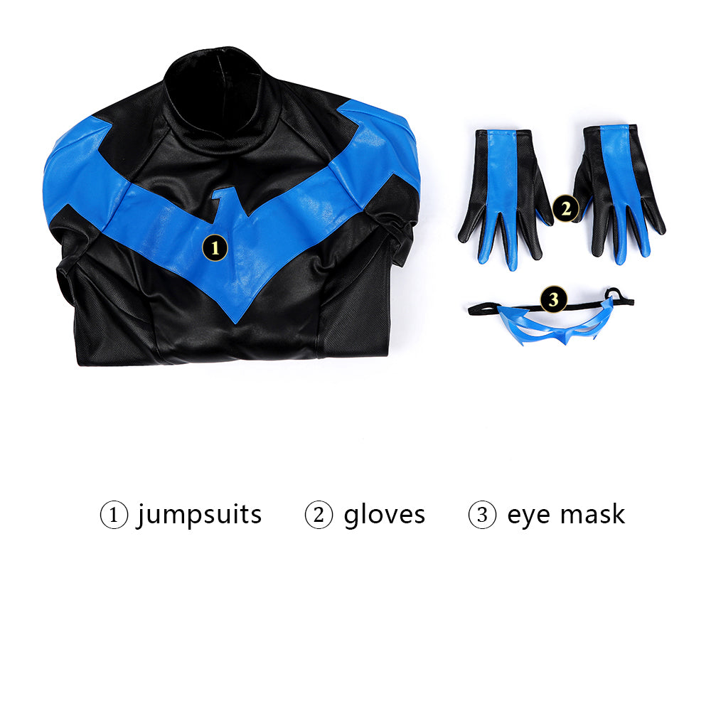 Nightwing Blue Battle Suit Top Level Movie Cosplay Costumes