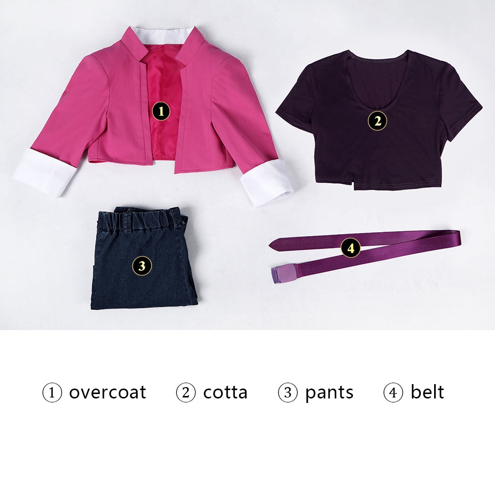 Dispatch Invisigal Pink Jacket and Jeans Outfit Cosplay Costumes