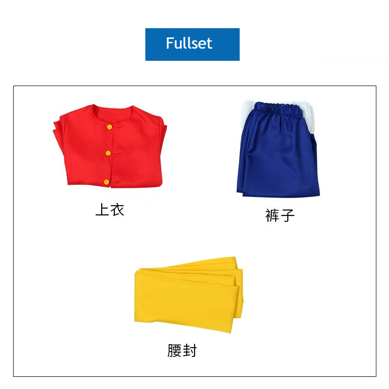 Anime Navigation Monkey D. Luffy Red Shirt Fullset One Piece Cosplay Costumes
