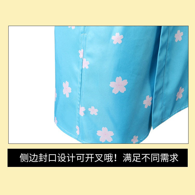 Anime Navigation Nami Kimono Blue Pajamas Fullset One Piece Cosplay Costumes