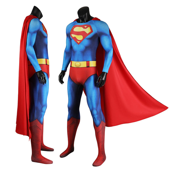 Superman 1978 Moive Christopher Reeve Male Jumpsuit Cosplay Costumes