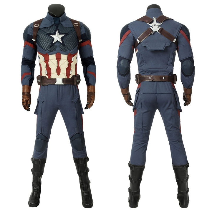 Avengers 4 Endgame Captain America Steve Rogers Male Leather Cosplay CostumesThemed Carnival Party Outfit