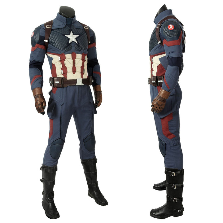 Avengers 4 Endgame Captain America Steve Rogers Male Leather Cosplay CostumesThemed Carnival Party Outfit