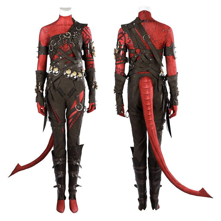 Baldur's Gate 3 Karlach Top Level Full Set Female Cosplay CostumesThemed Carnival Party Outfit