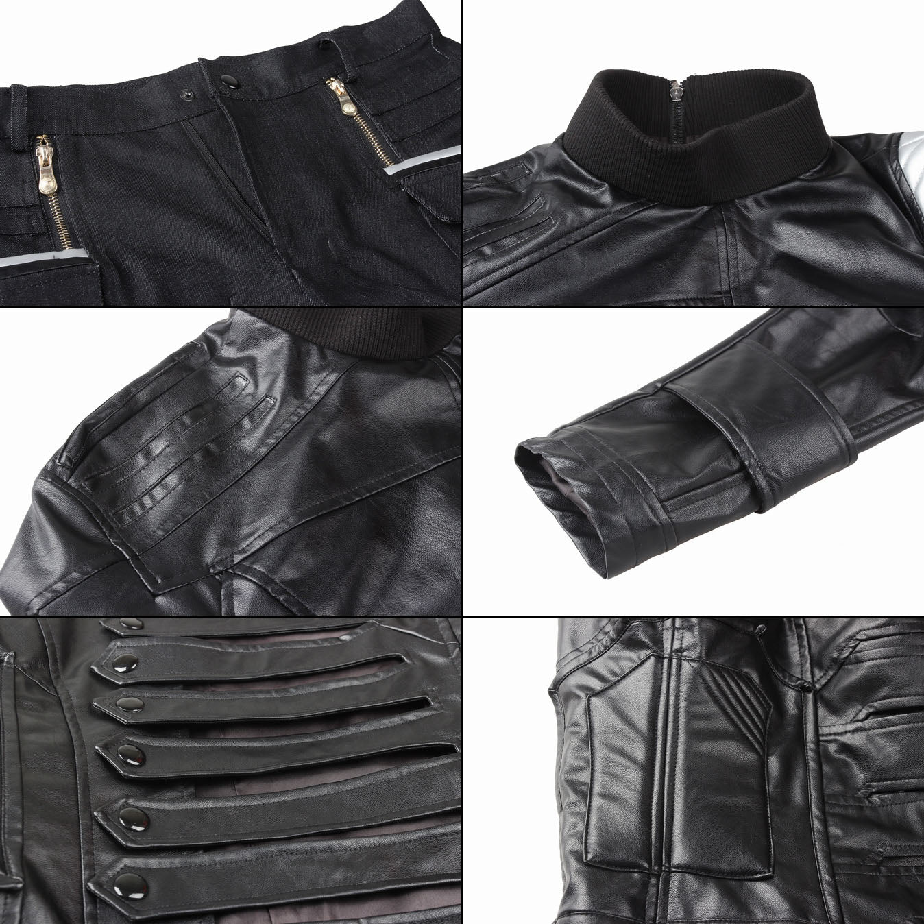 Captain America 2 Winter Soldier Bucky Barnes Male Fullset Cosplay CostumesThemed Carnival Party Outfit