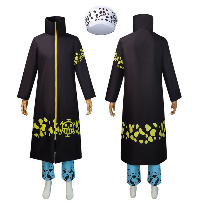 Navigation Trafalgar D. Water Law Cosplay Costume - One Piece Halloween Carnival Outfit with Hat