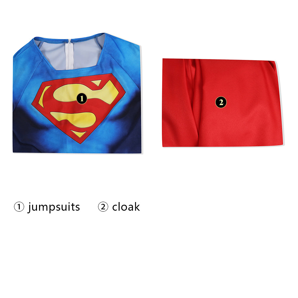 Superman 1978 Moive Christopher Reeve Male Jumpsuit Cosplay Costumes