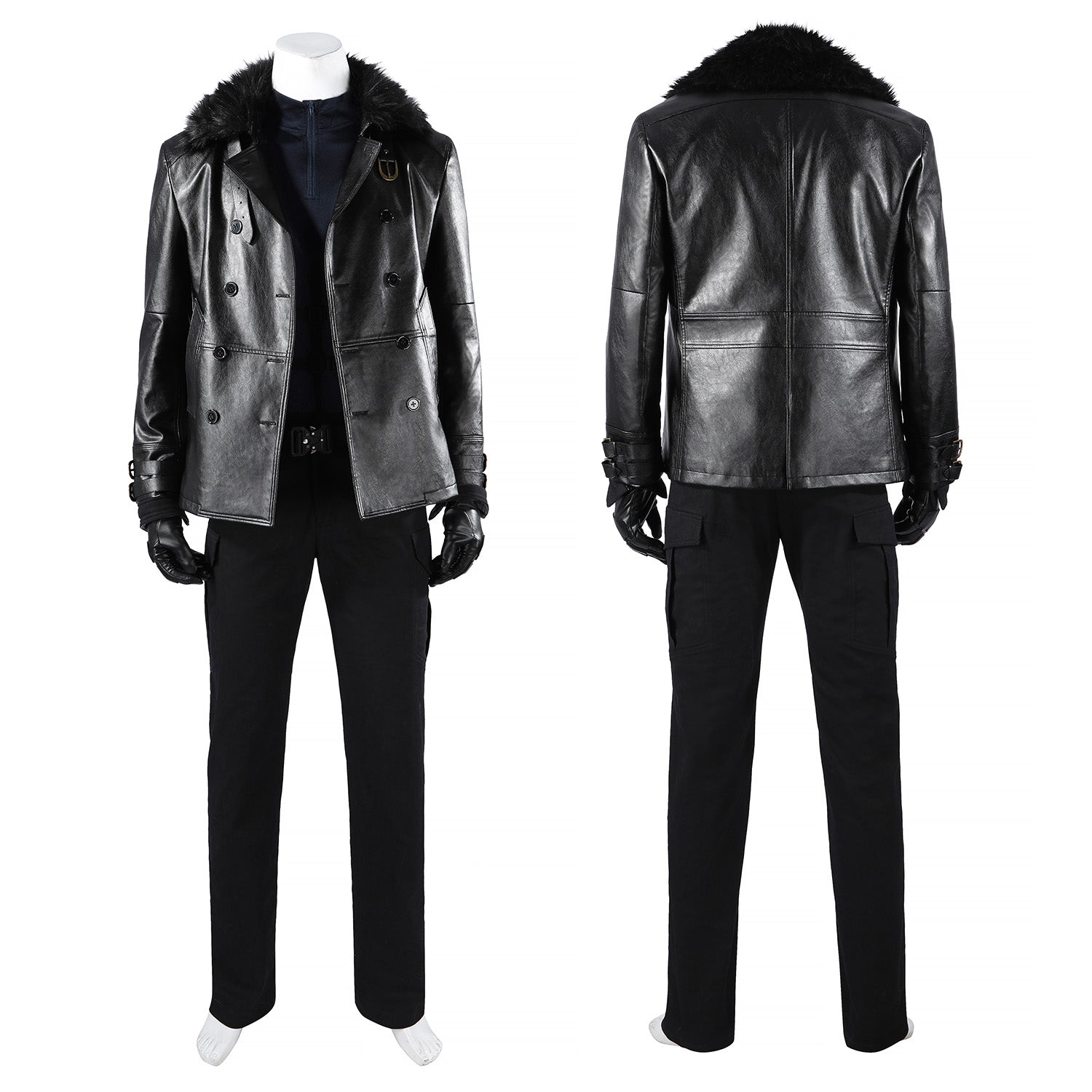 Resident Evil 9 Requiem Leon Leather Jacket Fullset Cosplay CostumesThemed Carnival Party Outfit
