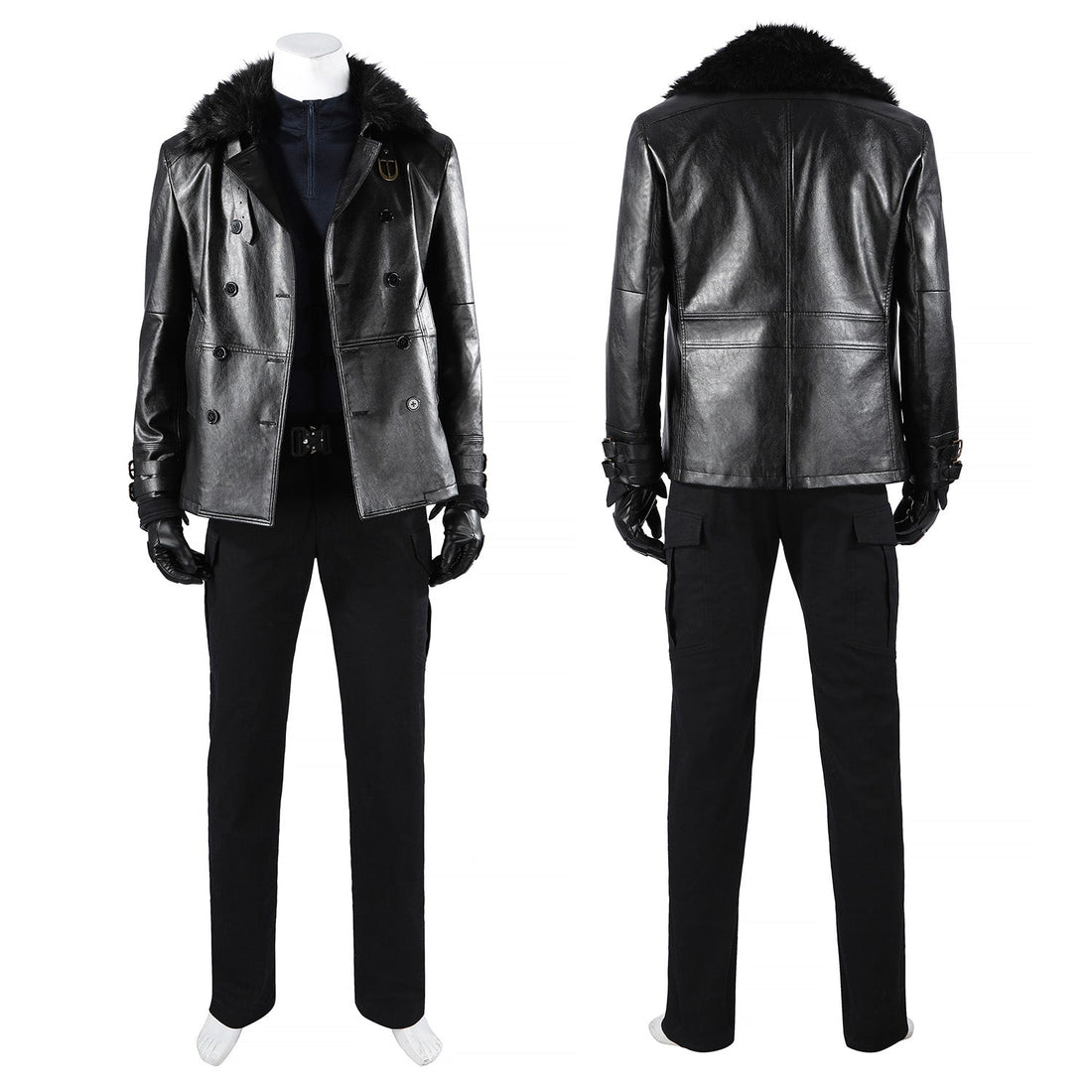 Resident Evil 9 Requiem Leon Leather Jacket Fullset Cosplay CostumesThemed Carnival Party Outfit